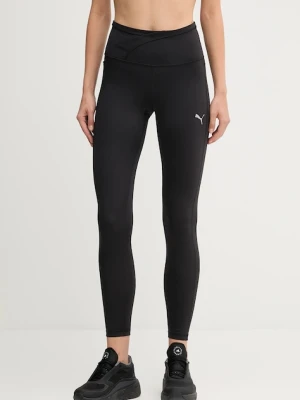 Puma legginsy treningowe damskie kolor czarny gładkie 688144