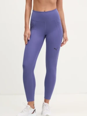 Puma legginsy treningowe Essentials kolor fioletowy gładkie 525899