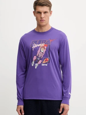 Puma longsleeve kolor fioletowy z nadrukiem 632903