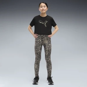 PUMA Młodzieżowe legginsy Train All Day Essentials z nadrukiem, Odzież, Beżowy