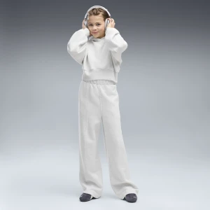 PUMA Młodzieżowe spodnie Essentials Relaxed Slouchy Pintuck, Akcesoria, Biały