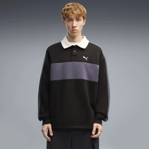 PUMA Męska bluza polo z okrągłym dekoltem T7 Relaxed, Odzież, Czarny