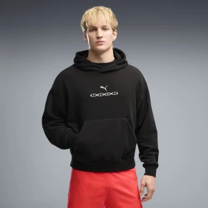 PUMA Męska bluza z kapturem Run Culture Collective o kroju boxy, Odzież, Czarny