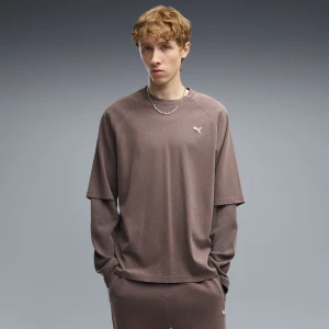 PUMA Męska dwuwarstwowa koszulka Essentials, Akcesoria, Brązowy