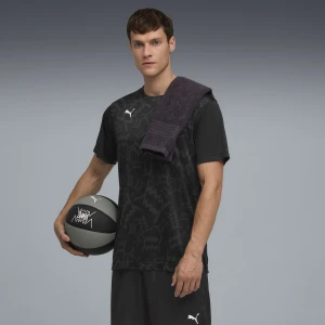 PUMA Męska koszula koszykarska teamJAWS Shooting z grafiką i krótkim rękawem, Akcesoria, Czarny