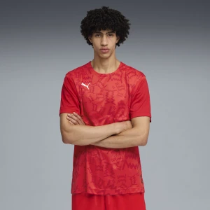 PUMA Męska koszula koszykarska teamJAWS Shooting z grafiką i krótkim rękawem, Akcesoria, Czerwony