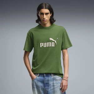 PUMA Męska koszulka Essentials Elevated No.1 o luźnym kroju, Akcesoria, Zielony