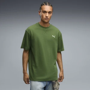 PUMA Męska koszulka Essentials Elevated o luźnym kroju, Akcesoria, Zielony