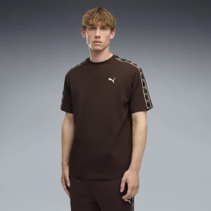 PUMA Męska koszulka Essentials Elevated Tape o luźnym kroju, Akcesoria, Brązowy