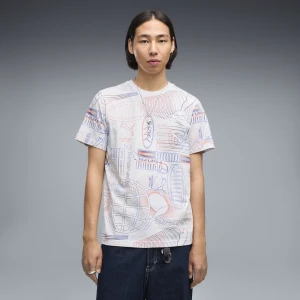 PUMA Męska koszulka Essentials Printed Graphic, Odzież, Biały