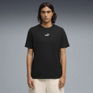 PUMA Męska koszulka Essentials z małym logo No. 1, Odzież, Czarny