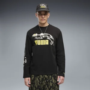 PUMA Męska koszulka Graphic Skeleton z długim rękawem, Odzież, Czarny