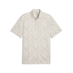 PUMA Męska koszulka polo CLOUDSPUN Marine Botanical, Odzież, Biały Warm White
