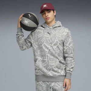 PUMA Męska koszykarska bluza z kapturem teamJAWS Post Game, Akcesoria, Szary