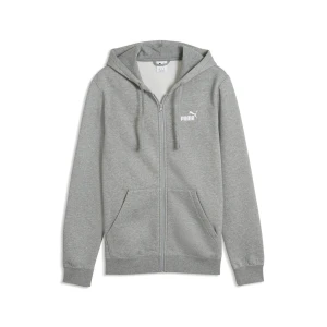 PUMA Męska rozpinana bluza z kapturem Essentials z logo No. 1, Akcesoria, Szary