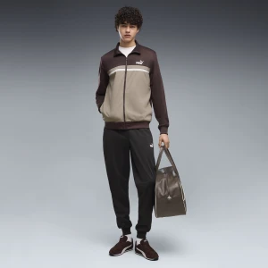 PUMA Męski dres Colourblocked, Odzież, Brązowy
