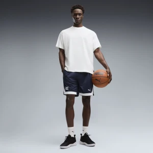 PUMA Męskie szorty koszykarskie Fundamentals Mesh 8", Odzież, Niebieski Navy