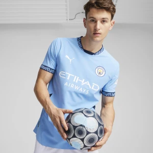PUMA Męska autentyczna koszulka domowa Manchester City 24/25, Odzież, Niebieski,