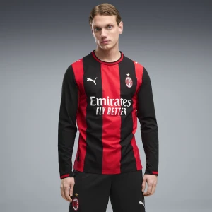 PUMA Męska autentyczna koszulka domowa z długim rękawem AC Milan 26/27, Odzież, Czarny,