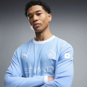 PUMA Męska autentyczna koszulka domowa z długim rękawem Manchester City 26/27, Akcesoria, Niebieski,