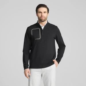 PUMA Męska bluza do golfa CLOUDSPUN Tech z zamkiem 1/4, Odzież, Czarny,
