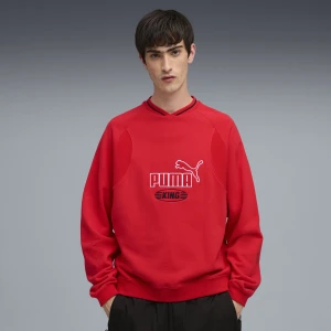PUMA Męska bluza dresowa KING z okrągłym dekoltem, Akcesoria, Czerwony,