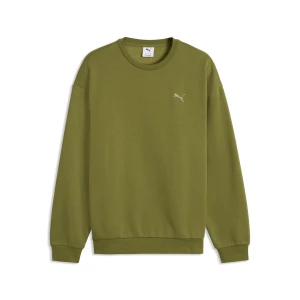 PUMA Męska bluza Essentials Elevated Relaxed z okrągłym dekoltem, Odzież, Zielony