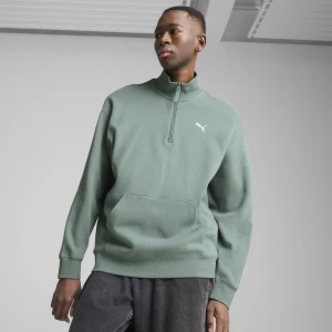 Zdjęcie produktu PUMA Męska bluza o luźnym kroju z zamkiem 1/2 WARDROBE ESS, Odzież, Zielony