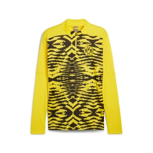 PUMA Męska bluza przedmeczowa z zamkiem 1/4 Borussia Dortmund, Akcesoria, Żółty,