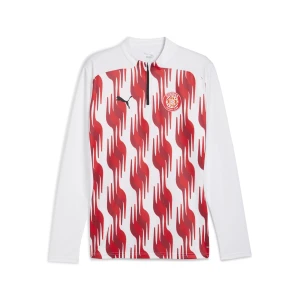 PUMA Męska bluza przedmeczowa z zamkiem 1/4 Girona FC, Akcesoria, Biały,