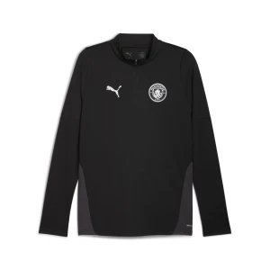 PUMA Męska bluza treningowa Manchester City z zamkiem 1/4, Akcesoria, Czarny,