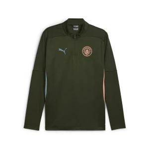PUMA Męska bluza treningowa Manchester City z zamkiem 1/4, Akcesoria, Zielony,