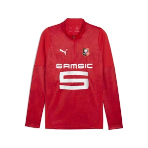 PUMA Męska bluza treningowa z zamkiem 1/4 Stade Rennais F.C., Akcesoria, Czerwony,