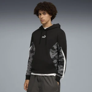 PUMA Męska bluza z kapturem Camo, Odzież, Czarny