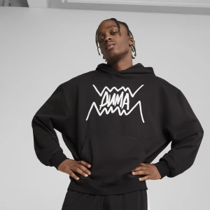 PUMA Męska bluza z kapturem do koszykówki Jaws Core, Odzież, Czarny,