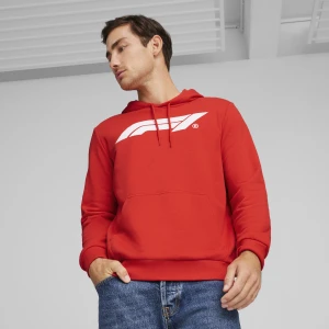 PUMA Męska bluza z kapturem w wyścigowym stylu F1 ESS, Odzież, Czerwony,