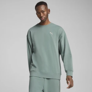 Zdjęcie produktu PUMA Męska bluza z okrągłym dekoltem o luźnym kroju WARDROBE ESS, Odzież, Zielony