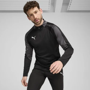 PUMA Męska bluza z zamkiem 1/4 individualLIGA, Odzież, Czarny,