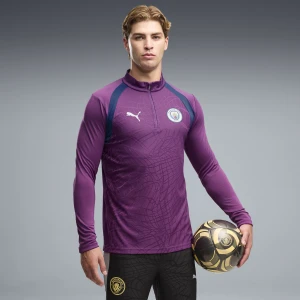 PUMA Męska dopasowana bluza treningowa Manchester City z zamkiem 1 / 4, Akcesoria, Fioletowy