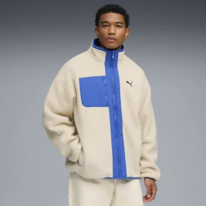 PUMA Męska dwustronna kurtka hybrydowa z dzianiną typu baranek, Odzież, Biały,