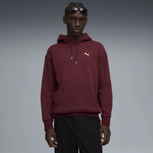 PUMA Męska dzianinowa bluza z kapturem Wardrobe Essentials o luźnym kroju, Odzież, Czerwony,