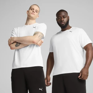 PUMA Męska jednokolorowa koszulka TAD ESSENTIALS z logo Cat, Odzież, Biały,