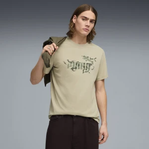 PUMA Męska koszulka Camo, Odzież, Beżowy,