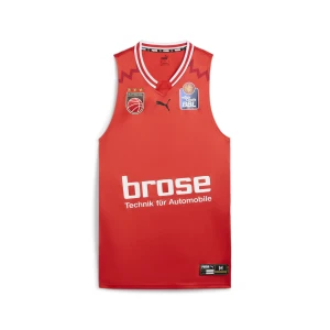 PUMA Męska koszulka do koszykówki Bamberg II, Odzież, Czerwony,