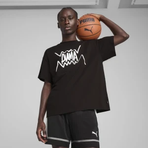 PUMA Męska koszulka do koszykówki Jaws Core, Odzież, Czarny,