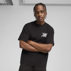 PUMA Męska koszulka do koszykówki Jaws Core, Odzież, Czarny,