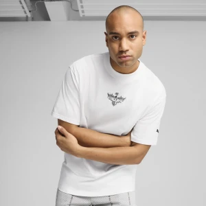 PUMA Męska koszulka do koszykówki Melo Alwayz On 1, Odzież, Biały,