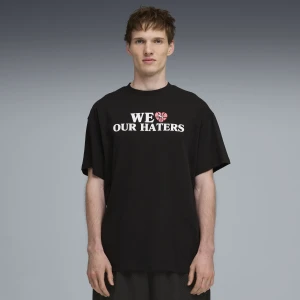 PUMA Męska koszulka do koszykówki Out The Mail o kroju oversize, Odzież, Czarny,