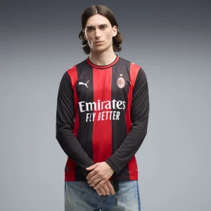 PUMA Męska koszulka domowa z długim rękawem AC Milan 26/27, Odzież, Czarny,