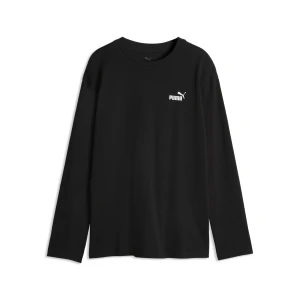 PUMA Męska koszulka Essentials Logo z długim rękawem o luźnym kroju, Odzież, Czarny